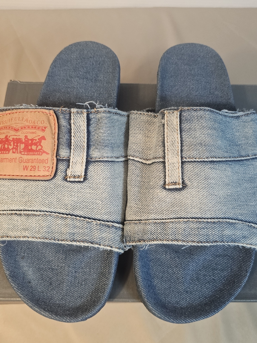 Custom Upcycled Levi’s Denim Slides Reworked Jean Sandals